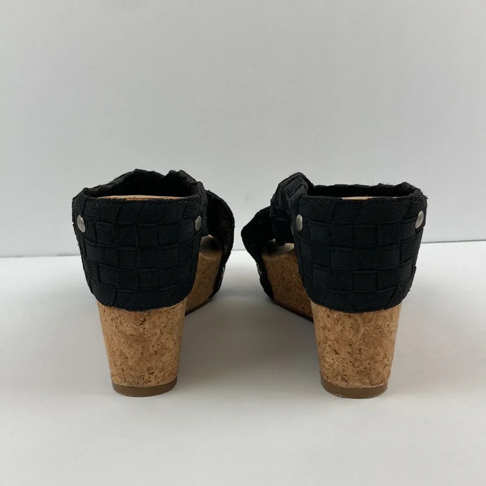 Lucky Brand Women’s Black Strap Cork Platform Sandals sz 7.5